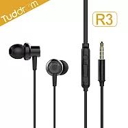 Tuddrom小魔鴨 R3低失真動圈金屬質感入耳式線控耳機黑色