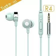 Tuddrom小魔鴨 R4低失真動圈金屬CD紋質感入耳式線控耳機綠色