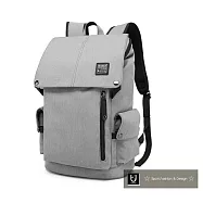 【US.STYLE】VA輕旅行棉麻質感涉谷風格牛津後背包(品味灰)