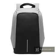 【US.STYLE】VA輕旅行棉麻質感涉谷風格雙肩後背包(交錯灰)