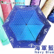 【雙龍牌】超輕量星空森林防風色膠三折傘(降溫抗UV防曬陽傘晴雨折傘鉛筆傘B1530H)海軍藍