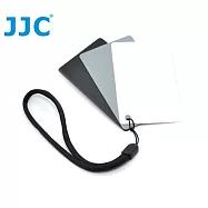 JJC三合一灰卡+白平衡卡+黑卡GC-2(名片大小,3片裝,可測光校正WB可搖黑卡降低反差)gray card類色溫卡