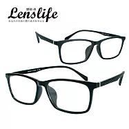 【麟武-造】TR90光學仿木光學眼鏡-方框(亮黑#1806)