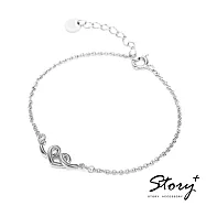 STORY ACCESSORY 纏綿的心 純銀手鍊白K金