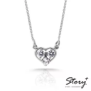 STORY ACCESSORY-明亮的心-純銀項鍊白K金+白鑽