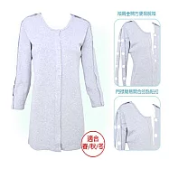 樂著衣女秋冬魔術扣全開長袖上衣-M灰色
