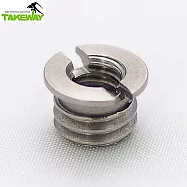 台灣製造TAKEWAY轉換螺絲帽1/4&rarr;3/8轉接螺絲帽T-SA23(即1/4&rdquo;&rarr;3/8&ldquo; 2分轉3分 兩分轉三分 1/4英吋轉3/8英吋)可與部分雷射水平儀搭配使用