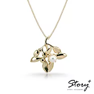 STORY ACCESSORY-SNOW系列-Mistletoe槲寄生天然珍珠項鍊(大)黃K金