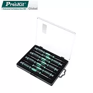 台灣製ProsKit寶工AISI 8660鎳鉻鉬合金鋼製鐵桿十字&一字精密起子7支組SD-081A(防滑/表面鍍鉻前端特殊染黑加硬抗鏽耐磨)螺絲刀組