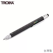 德國TROIKA工程筆5合1多功能原子筆PIP20系列(觸控/起子/尺/水平儀/圓珠筆)隨身工具筆-黑色 黑色