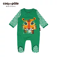 【COQENPATE】法國有機棉乖乖睡套裝組(附帽) - 老虎6M