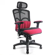 DR. AIR 豪華版人體工學氣墊辦公網椅-紅黑