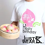 KS潮系【獨眼骷髏】飲茶系列-歡賀壽桃 短T(白)-S