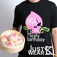 KS潮系【獨眼骷髏】飲茶系列-歡賀壽桃 短T(黑)-M