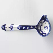 波蘭陶 藏青小卉系列 尖嘴醬汁湯勺 17cm 波蘭手工製