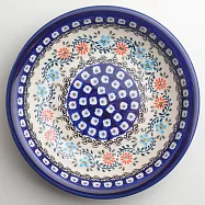 波蘭陶 典雅花團系列 圓形深餐盤 22cm 波蘭手工製