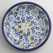 波蘭陶 青藍夏日系列 圓形深餐盤 22cm 波蘭手工製
