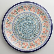 波蘭陶 紅花綠蔓系列 圓形餐盤 27cm 波蘭手工製