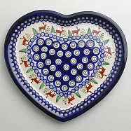 波蘭陶 歡樂聖誕系列 愛心造型餐盤 波蘭手工製