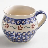 波蘭陶 紅點藍花系列 胖胖杯 320ml 波蘭手工製