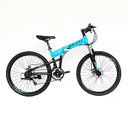 BIKEDNA H2 雙機械碟剎/前後快拆 26吋21速 避震登山車-天藍