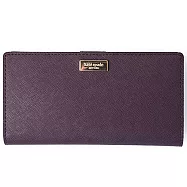 KATE SPADE 防刮皮革多夾層長夾-紫(現貨+預購)紫色