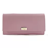 KATE SPADE 經典立牌LOGO皮革長夾-粉紫(現貨+預購)粉紫