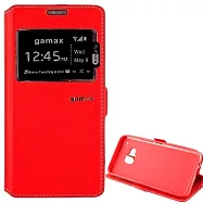 視窗款側掀皮套 HTC ONE M9紅色