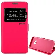 視窗款側掀皮套 HTC ONE M9桃紅