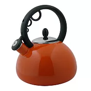 【歐喜廚】泡泡琺瑯笛音茶壺(橘)/2.3L