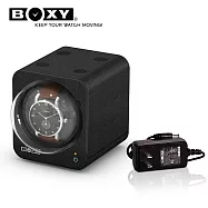 【BOXY自動錶上鍊盒】Fancy Brick系列 皮革款-含變壓器 自由堆疊 動力儲存盒 機械錶專用 WATCH WINDER黑色