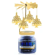 YANKEE CANDLE 香氛蠟燭 (104g)-多款任選+歐式旋轉燭罩蠟燭台 夢幻的夏夜