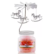 YANKEE CANDLE 香氛蠟燭 (104g)-多款任選+歐式旋轉燭罩蠟燭台 牡丹