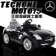 TECHONE MOTO15 仿真賓士跑車 正版BENZ/原廠授權 四通遙控童車/汽車 可外接MP3 兒童電動車(MP3音響介面 大LED燈設計)-黑
