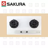 【櫻花牌】白色二口小面板易清檯面爐 G-2522G (天然瓦斯)