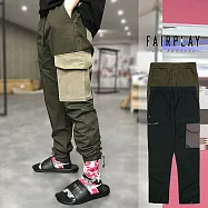 【GT】FairPlay Malik 黑橄欖綠 長褲 直筒 素色 棉質 抽繩 彈性 機能 美牌 束口褲 多口袋 工作褲32黑