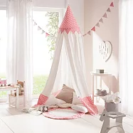 【howa 德國木製玩具】整晚陪你看星星|天幕式兒童遊戲帳篷童心粉