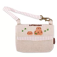 Kapibarasan 水豚君幸運草手機袋。咖