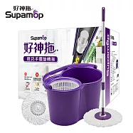 【好神拖】輕巧手壓旋轉拖把組(2布)