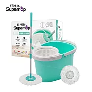 【好神拖】美型獨立籃旋轉拖把組(2布)