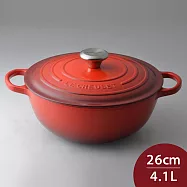 Le Creuset 典藏媽咪鑄鐵鍋 26cm 4.1L 法國製 媽咪鍋 (電磁爐 IH爐可用) 櫻桃紅