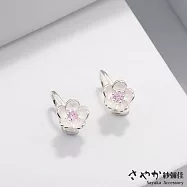 【Sayaka紗彌佳】925純銀浪漫花語系列櫻花鑲鑽耳骨夾 -粉鑽