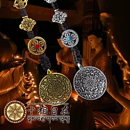 【十相自在】九宮八卦吉祥八寶3公分圓盤銅鏡吊飾金色