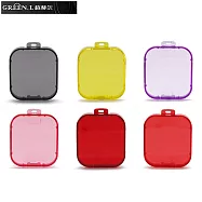 Green.L副廠GOPRO攝影機配件 適水深0-60米潛水盒濾色片組-潛水套裝2(6色,每色各1,含收納袋)