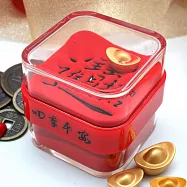 [招寶球]沙漏紙鎮(方形)_過年新年賀禮送禮_招財進寶+元寶