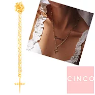 CINCO 葡萄牙精品 Newbella necklace 925純銀鑲 24K金十字架項鍊 經典款