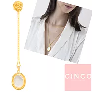 CINCO 葡萄牙精品 Francesca necklace 925純銀鑲24K金硬幣項鍊 經典珍珠母貝款