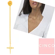 CINCO 葡萄牙精品 BELLA NECKLACE 925純銀鑲24K金十字架項鍊 簡約款