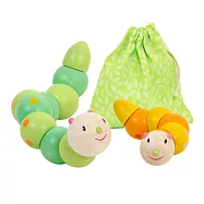 【Mentari 木製玩具】親子毛蟲扭扭樂(含束口袋)