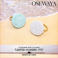 戒指【日本正版Osewayaお世話や】日本製-有田燒系列海星不過敏戒指 (可調式) -白色